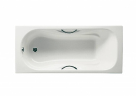 Чугунная ванна Roca Malibu 160x70 2334G0000 с противоскольжением, с отверстиями для ручек в Владимире 1