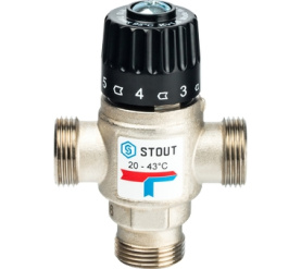 Термостатический смесительный клапан для систем отопления и ГВС 3/4 НР 20-43° STOUT SVM-0020-164320 в Владимире 1