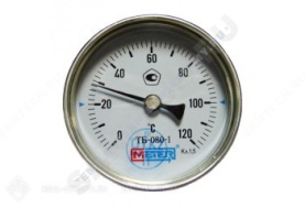 Термометр биметаллический Метер ТБ80 120C Дк 80 L=60 в Владимире 0