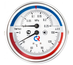 Термоманометр 80 мм, ТМТБ-31Р.1(0-120С)(0-0,4MPa)G12.2,5 ТИП - ТМТБ-31Р, температу РОСМА 00000002328 в Владимире 0