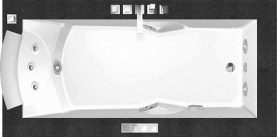 Ванна 180х90см SX со смес, дезинф. и подсветкой бел/хром/венге JACUZZI 9F43-344A в Владимире 0