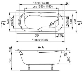 Акриловая ванна Vagnerplast Cavallo 170x75 прямоугольная VPBA170CAV2X-01 в Владимире 2