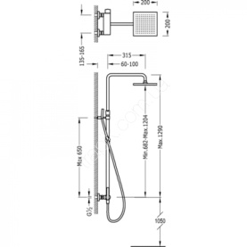 Душевая колонна Cezares PD-CAE-01-Cr с верхним и ручным душем для серий DOLCE и PEONIA в Владимире 1