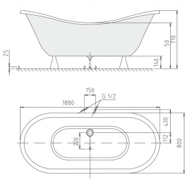 Панель для ванны Vagnerplast Side Panel 75 торцевая в Владимире 2