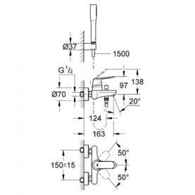 Смеситель EUROSMART Cosmopolitan (арт.32832000) для ванны, с аксессуарами GROHE в Владимире 2