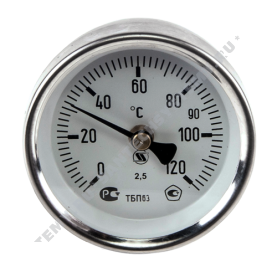 Термометр биметаллический Юмас ТБП63/ТР 120C Дк 63 Дтр 38 накладной в Владимире 0