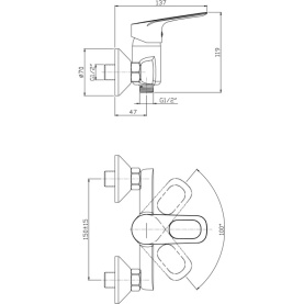 Смеситель BONN (арт. BO31610241) для душа с аксессуарами, карт. 35 мм Zollen в Владимире 2