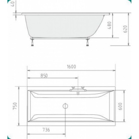 Акриловая ванна Vagnerplast Cavallo 180x80 прямоугольная VPBA180CAV2X-01 в Владимире 1
