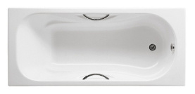 Чугунная ванна Roca Malibu 160x70 2334G0000 с противоскольжением, с отверстиями для ручек в Владимире 0