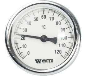 Термометр биметаллический с погружной гильзой 63 мм, штуц F+R801(T) 6375 Watts 10005809(03.01.060) в Владимире 0