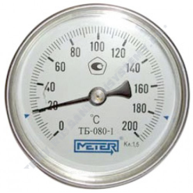 Термометр биметаллический Метер ТБ80 200C Дк 80 L=40 в Владимире 1