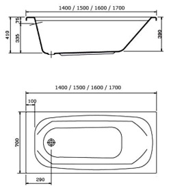 Акриловая ванна Vagnerplast Corona R 160x100 VPBA168CRN3PX-01 в Владимире 2