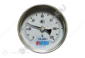 Термометр биметаллический Метер ТБ63 120C Дк 63 L=60 в Владимире 0