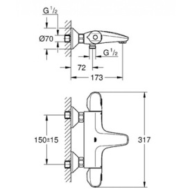 Смеситель GROHTHERM 1000 New (арт.34155003) термостат для ванны баксес GROHE в Владимире 2