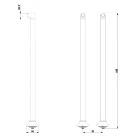 Комплект колонн 2 шт. для установки смесителя на пол ванны, бронза в Владимире 1