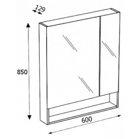 Шкаф зеркальный GAP - 60, цвет ФИОЛЕТОВЫЙ ZRU9302751 Roca в Владимире 2