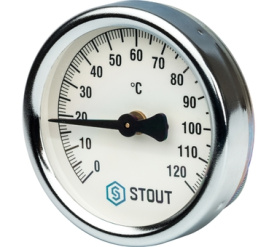Термометр биметаллический накладной с пружиной. Корпус Dn 63 мм STOUT SIM-0004-630015 в Владимире 0