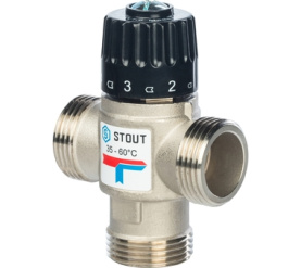 Термостатический смесительный клапан для систем отопления и ГВС 1 НР 35-60°С STOUT SVM-0020-166025 в Владимире 0