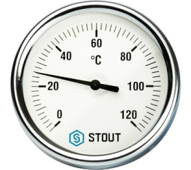 Термометр биметаллический с погружной гильзой. Корпус Dn 80 мм, гильза 50 мм 1 STOUT SIM-0001-805015 в Владимире 1