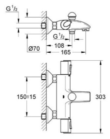 Термостат для ванны Grohe Grohtherm 1000 34155000 в Владимире 1