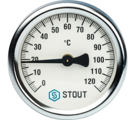Термометр биметаллический накладной с пружиной. Корпус Dn 63 мм STOUT SIM-0004-630015 в Владимире 1